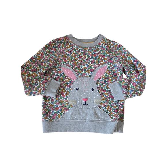 Mini Boden Floral Bunny Applique Sweatshirt - Picture 1 of 7